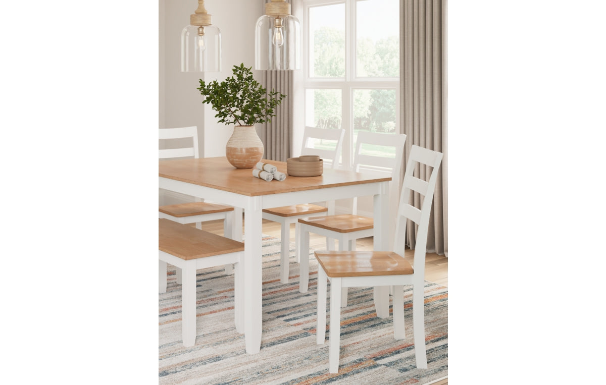 Gesthaven Dining Table with 4 Chairs and Bench (Set of 6)