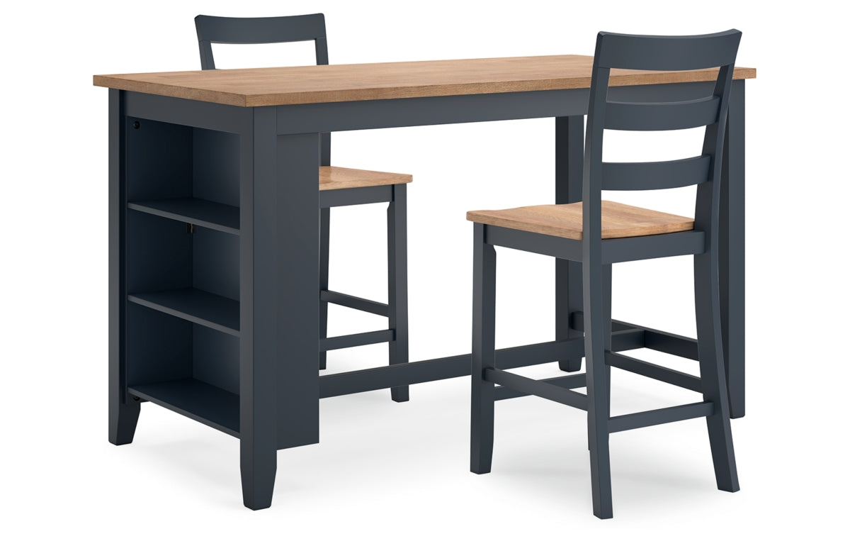 Gesthaven Counter Height Dining Table and 2 Barstools