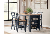 Gesthaven Counter Height Dining Table and 4 Barstools