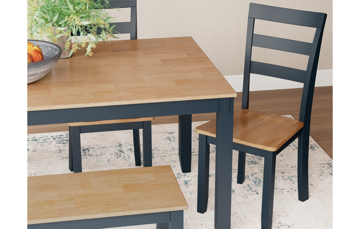 Gesthaven Dining Table with 4 Chairs and Bench (Set of 6)