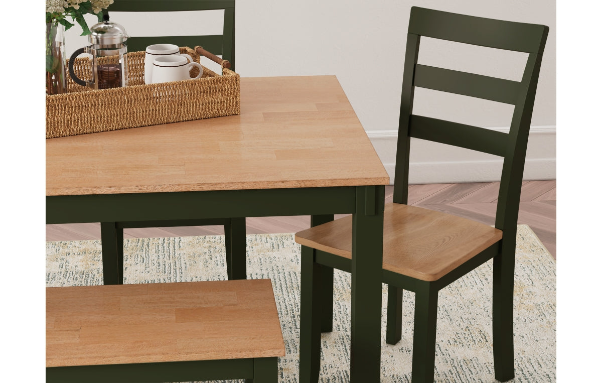 Gesthaven Dining Table with 4 Chairs and Bench (Set of 6)