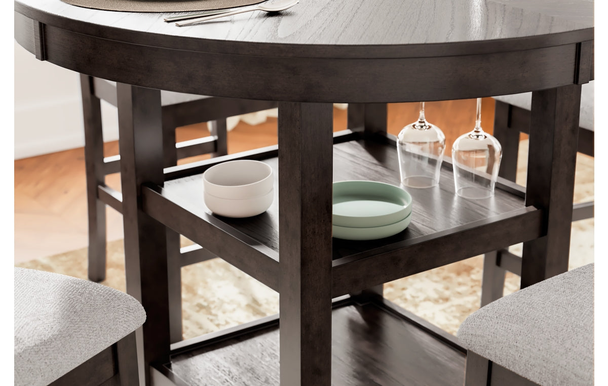 Langwest Counter Height Dining Table and 4 Barstools (Set of 5)