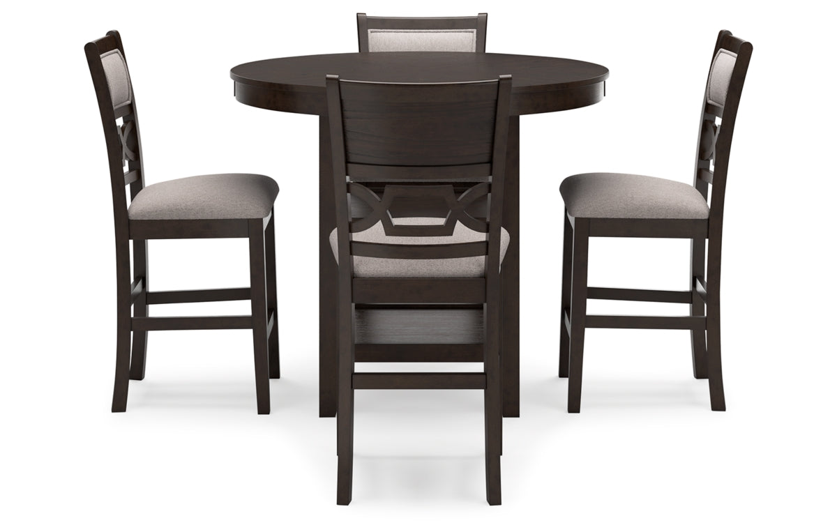 Langwest Counter Height Dining Table and 4 Barstools (Set of 5)