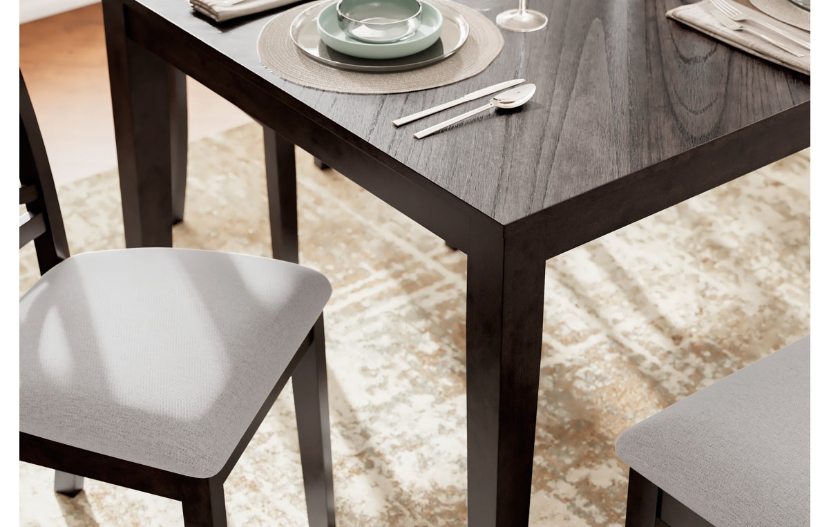 Langwest Dining Table and 4 Chairs and Bench (Set of 6)