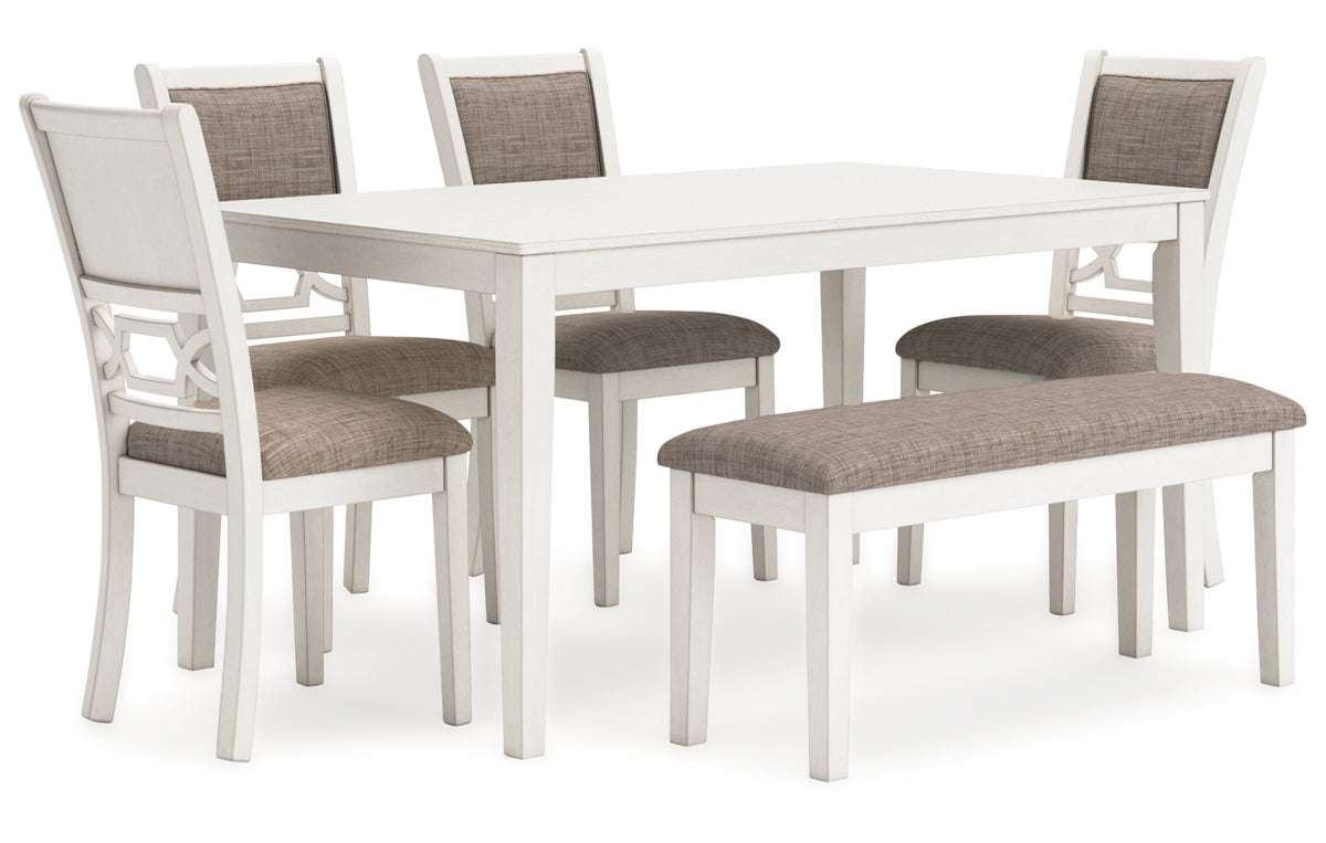 Erinberg Dining Table and 4 Chairs and Bench (Set of 6)