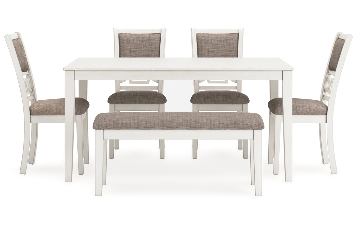Erinberg Dining Table and 4 Chairs and Bench (Set of 6)