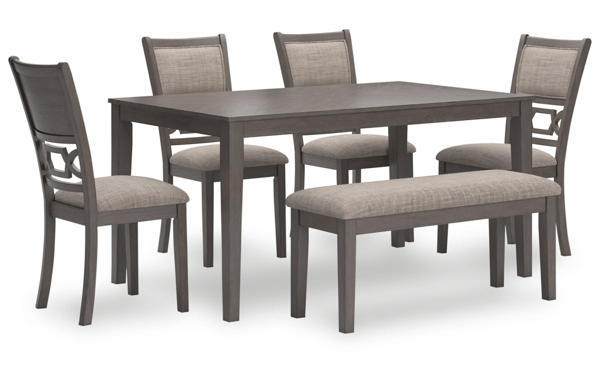 Wrenning Dining Table and 4 Chairs and Bench (Set of 6)