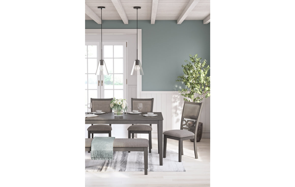 Wrenning Dining Table and 4 Chairs and Bench (Set of 6)
