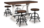 Valebeck Counter Height Dining Table and 4 Barstools