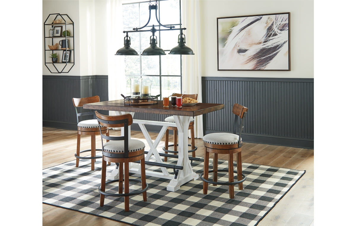 Valebeck Counter Height Dining Table and 4 Barstools