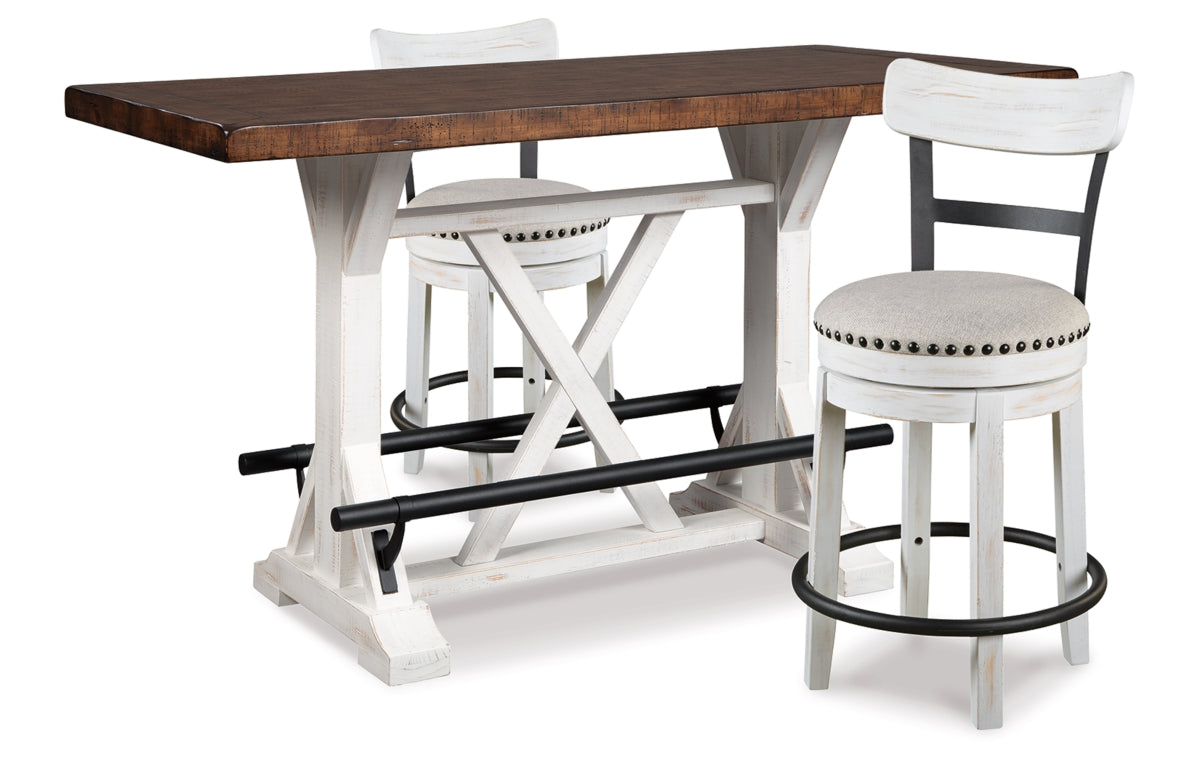 Valebeck Counter Height Dining Table and 2 Barstools