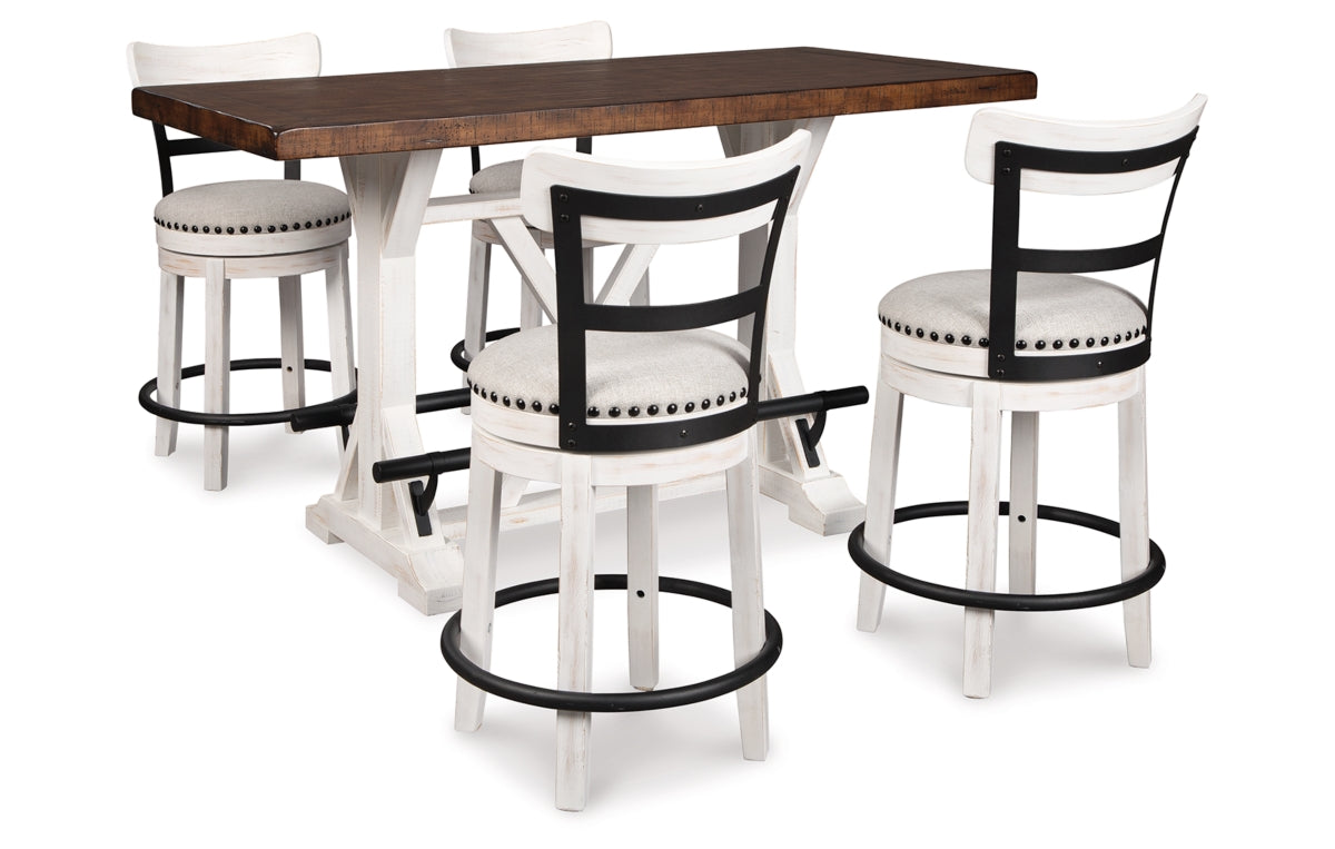 Valebeck Counter Height Dining Table and 4 Barstools