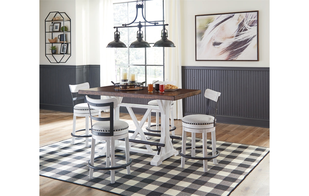 Valebeck Counter Height Dining Table and 4 Barstools