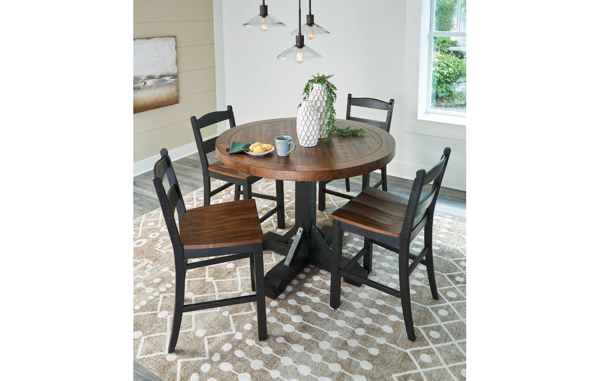 Valebeck Counter Height Dining Table and 4 Barstools