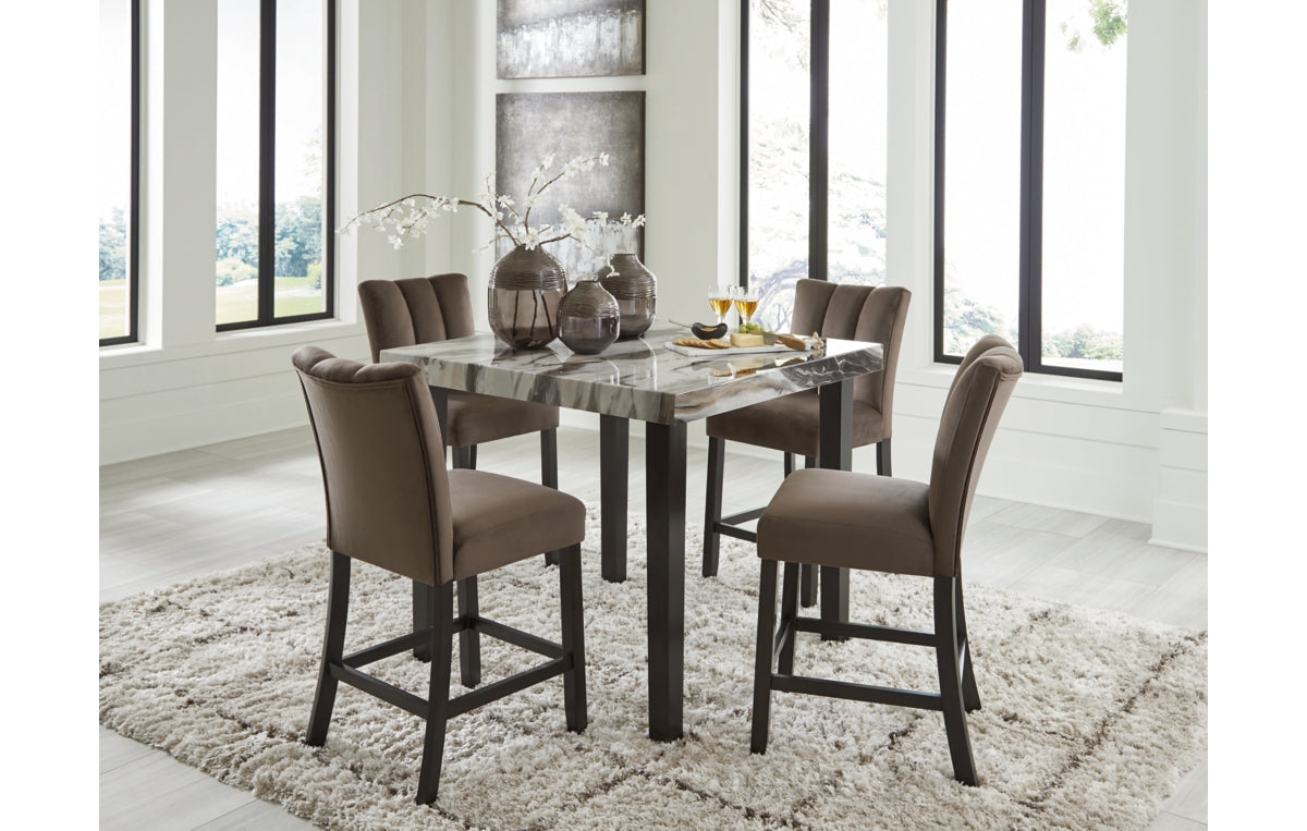 Jeshina Counter Height Dining Table and 4 Barstools