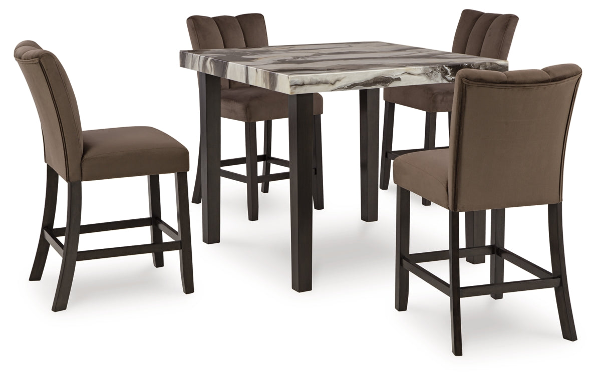 Jeshina Counter Height Dining Table and 4 Barstools