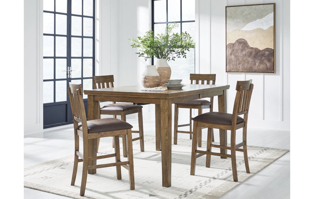 Urbinforte Counter Height Dining Table and 4 Barstools