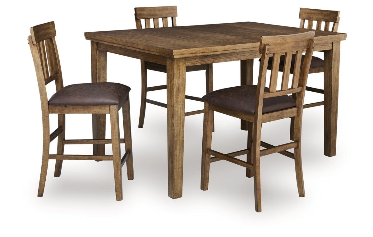 Urbinforte Counter Height Dining Table and 4 Barstools