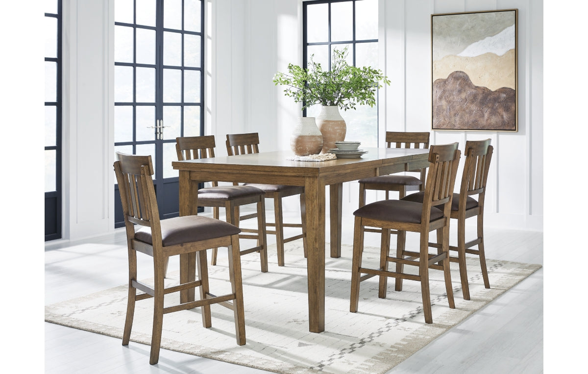 Urbinforte Counter Height Dining Table and 6 Barstools