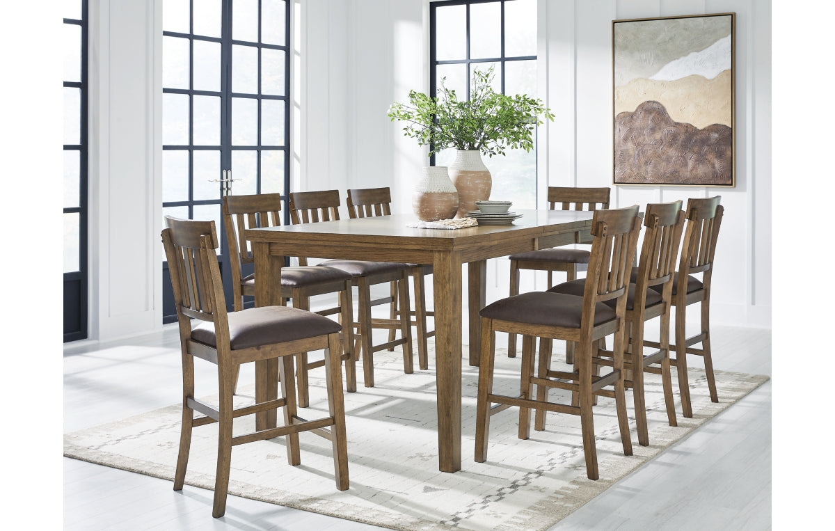Urbinforte Counter Height Dining Table and 8 Barstools