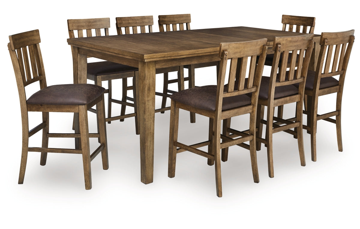 Urbinforte Counter Height Dining Table and 8 Barstools