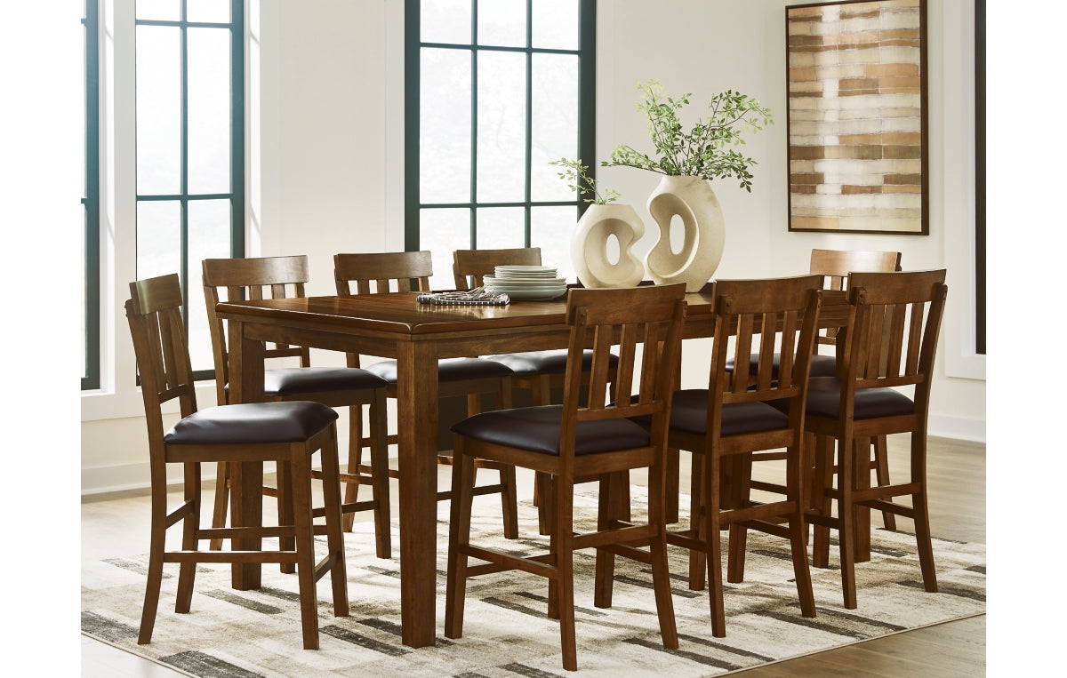 Ralene Counter Height Dining Table and 8 Barstools
