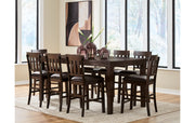 Haddigan Counter Height Dining Table and 8 Barstools