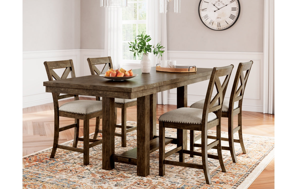 Moriville Counter Height Dining Table and 4 Barstools
