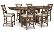Moriville Counter Height Dining Table and 6 Barstools