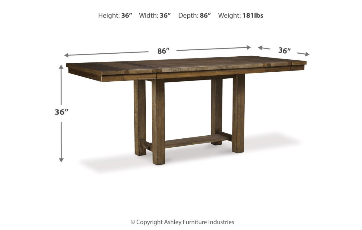 Moriville Counter Height Dining Table and 6 Barstools