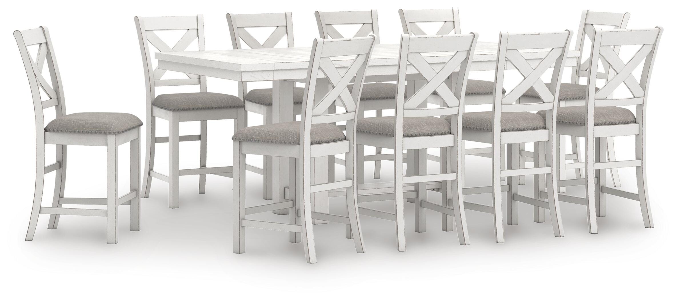 Robbinsdale Counter Height Dining Table and 10 Barstools