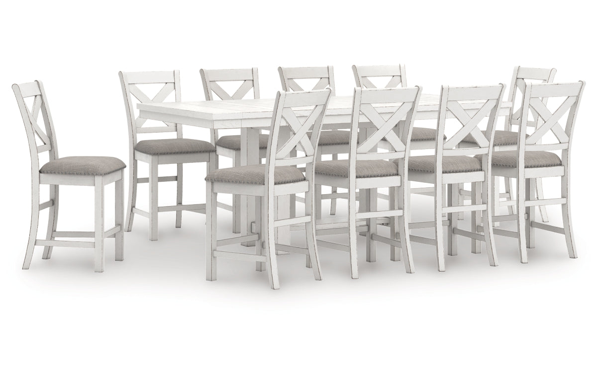 Robbinsdale Counter Height Dining Table and 10 Barstools