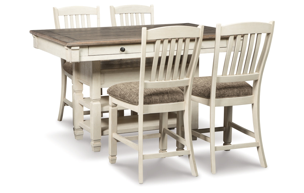 Bolanburg Counter Height Dining Table and 4 Barstools