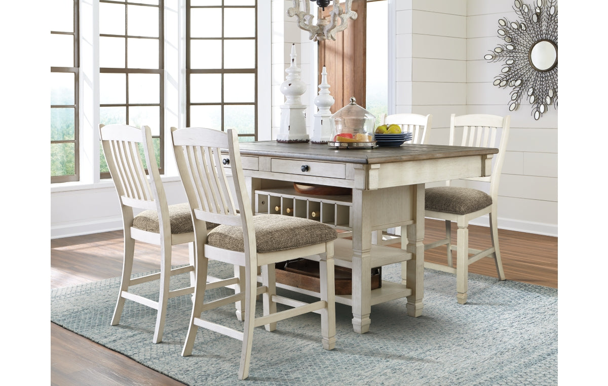 Bolanburg Counter Height Dining Table and 4 Barstools