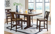 Rylandeen Counter Height Dining Table and 4 Barstools
