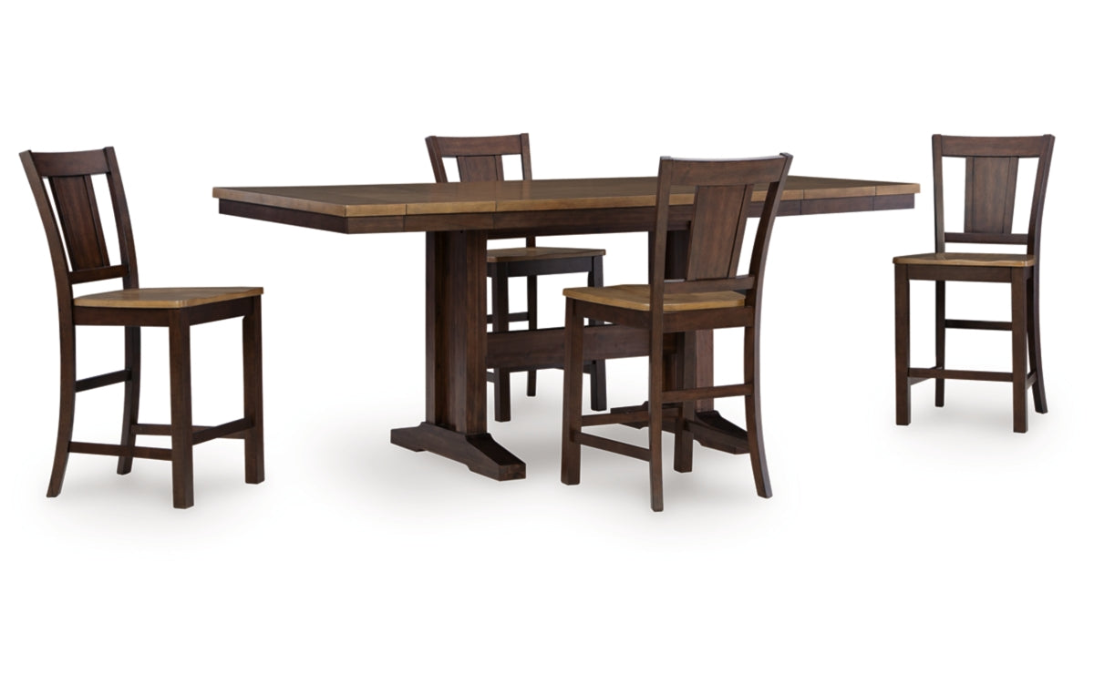 Rylandeen Counter Height Dining Table and 4 Barstools