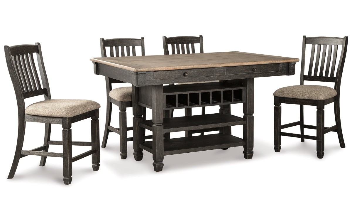 Tyler Creek Counter Height Dining Table and 4 Barstools