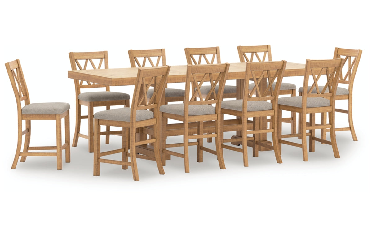 Havonplane Counter Height Dining Table and 10 Barstools