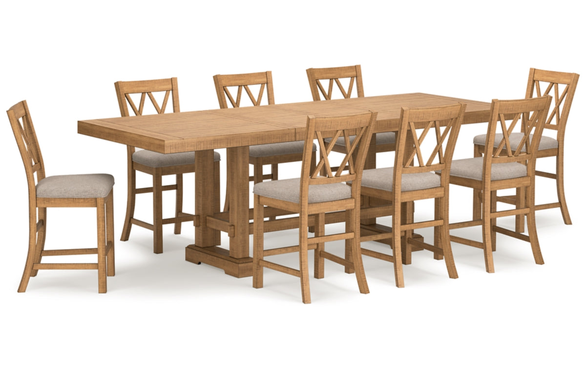 Havonplane Counter Height Dining Table and 8 Barstools