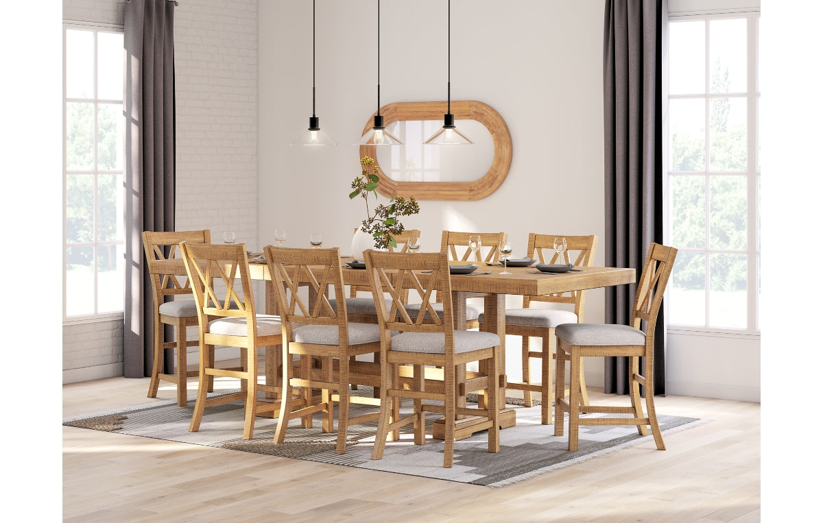Havonplane Counter Height Dining Table and 8 Barstools