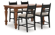 Greddinton Counter Height Dining Table and 4 Barstools