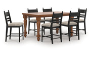 Greddinton Counter Height Dining Table and 6 Barstools