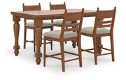 Greddinton Counter Height Dining Table and 4 Barstools
