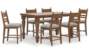 Greddinton Counter Height Dining Table and 6 Barstools