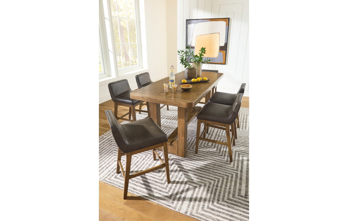 Cabalynn Counter Height Dining Table and 6 Barstools