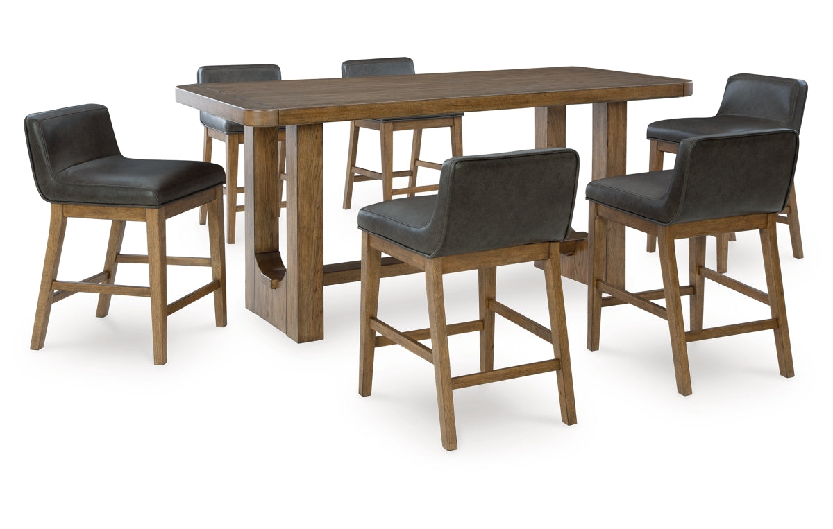 Cabalynn Counter Height Dining Table and 6 Barstools