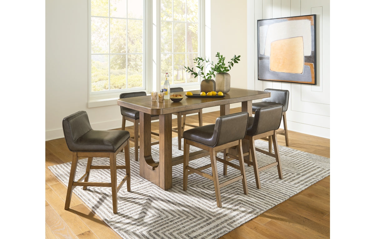 Cabalynn Counter Height Dining Table and 6 Barstools
