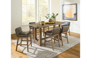 Cabalynn Counter Height Dining Table and 6 Barstools