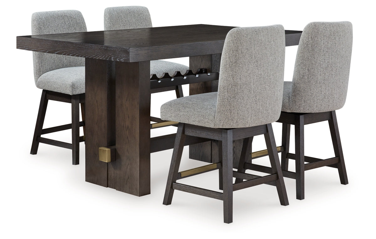 Burkhaus Counter Height Dining Table and 4 Barstools