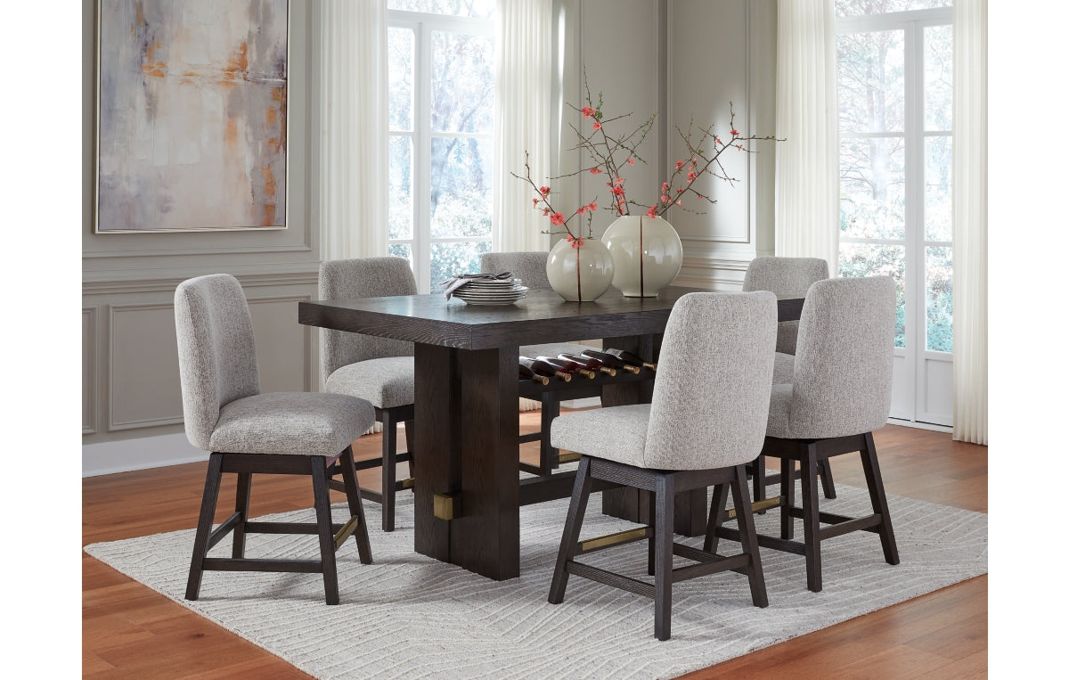 Burkhaus Counter Height Dining Table and 6 Barstools